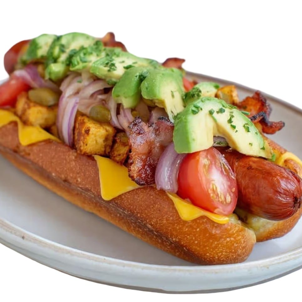 Fully Loaded Hot Dog.
