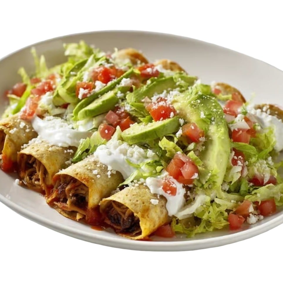 6 Crispy Rolled Tacos.