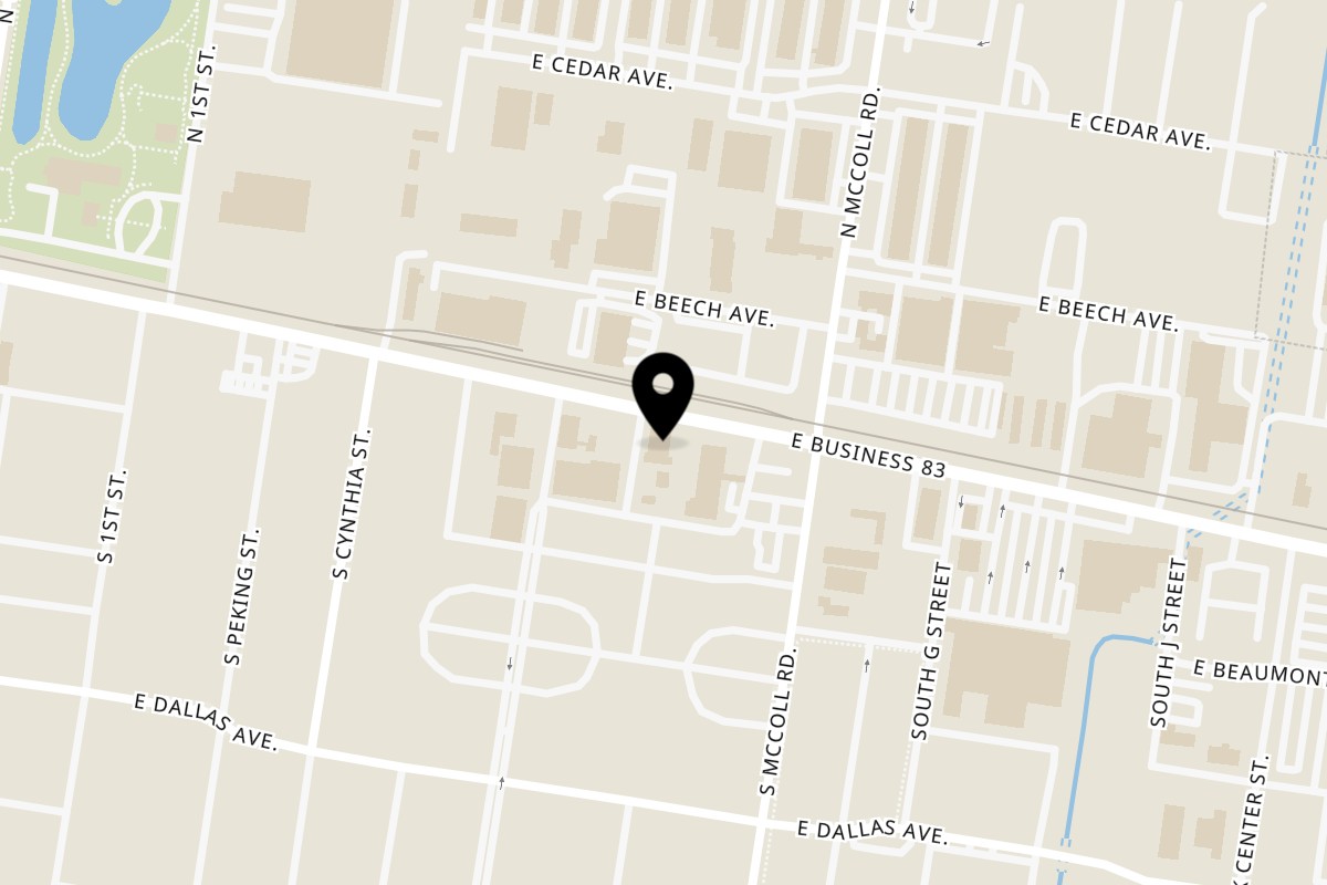 Map showing the location of El Vagoncito Chilango 600 U.S. 83 Business on 600 U.S. 83 Business in McAllen